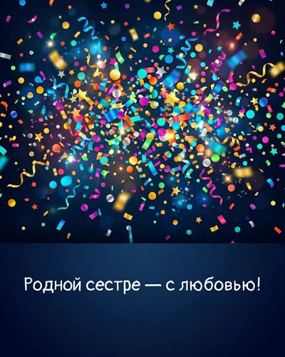 поздравительная открытка — Родной сестре — с любовью!